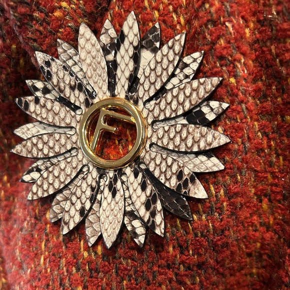 Fendi Python Leather Magnetic Brooch - Picture 4 of 15